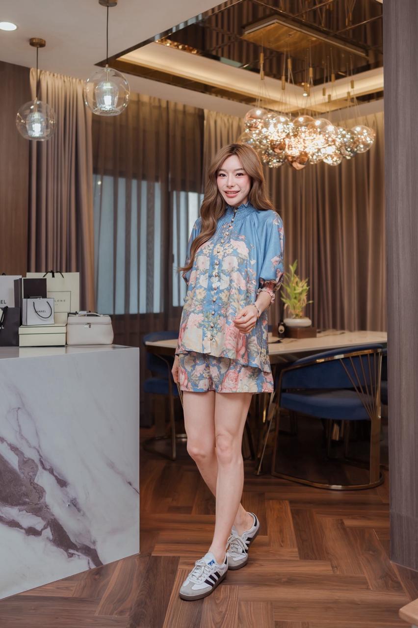 Pastel Bloom Shorts Set