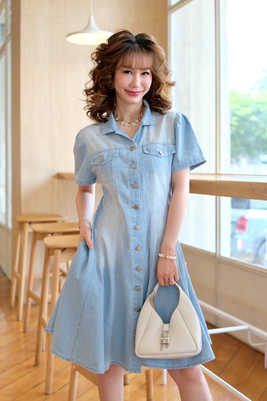 Urban Indigo Shirt Dress- Light Blue