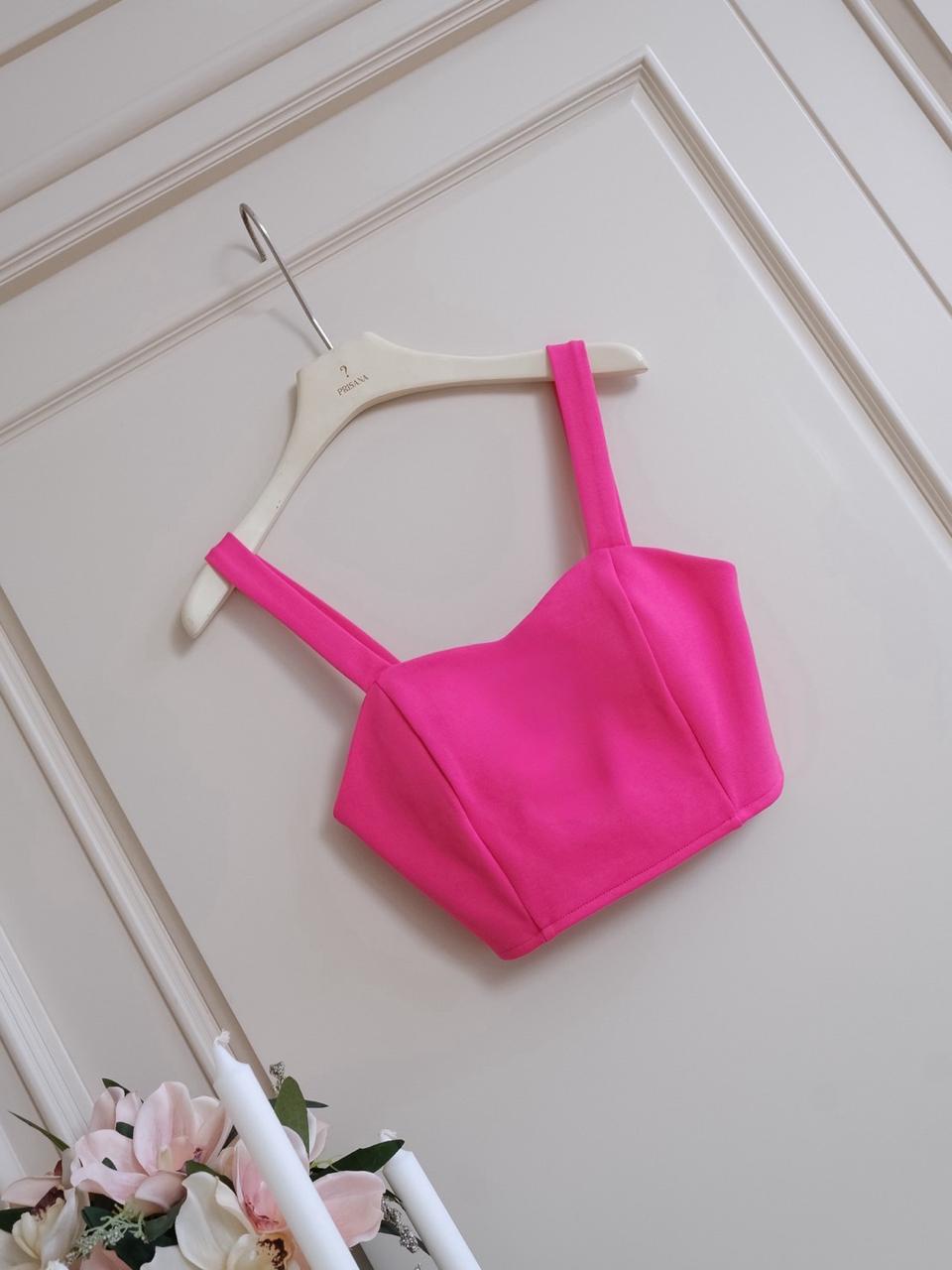 Sculpt Corset Crop- Fuchsia