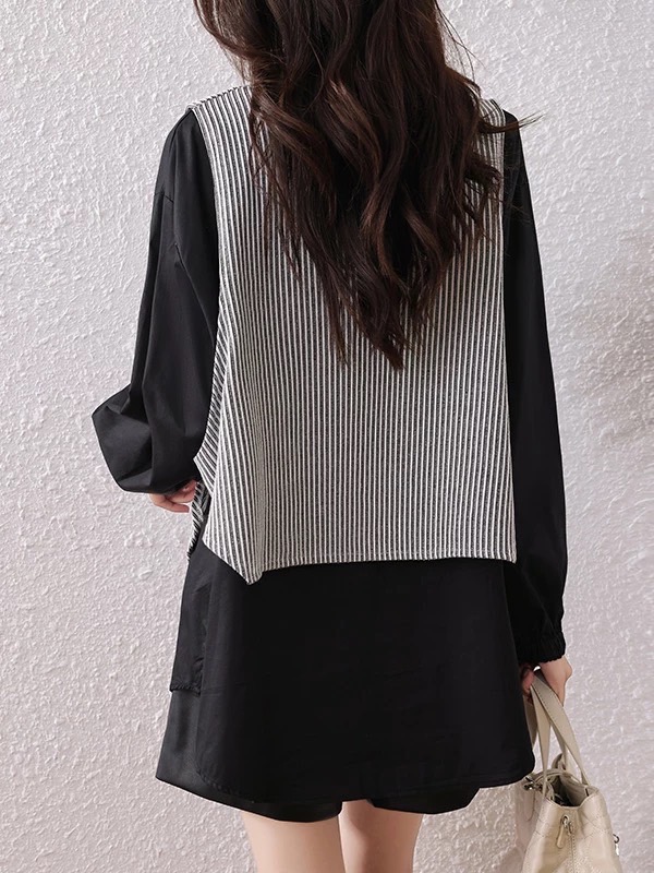 Mono-Stripes Layered Tunic Top
